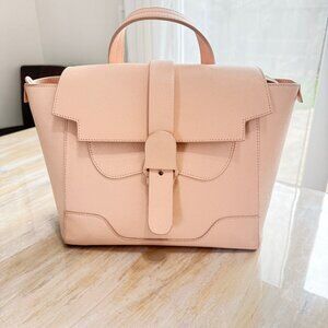 Senreve Mid Maestro Bag in Blush Pink Pebbled Leather